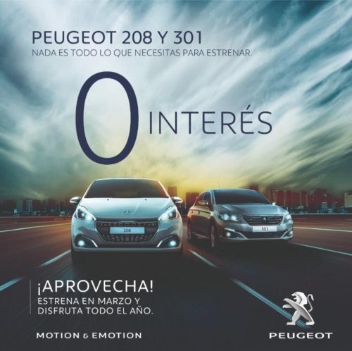 Peugeot 208 y 301 0% Interés 1